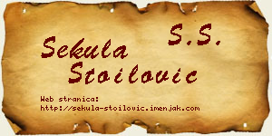 Sekula Stoilović vizit kartica